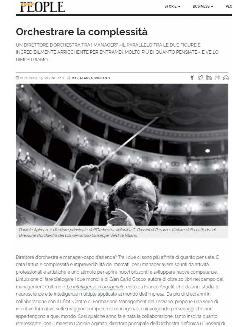 AGGIORNAMENTO PERMANENTEIN PRESENZA
Orchestra vs azienda. Da capo a leader secondo Daniele Agiman