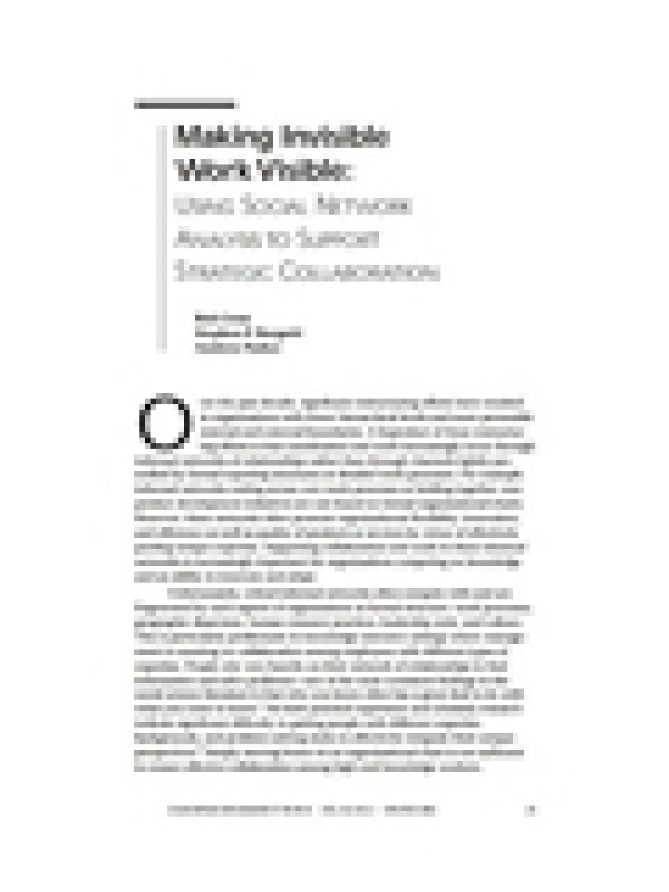 Making invisible work visible