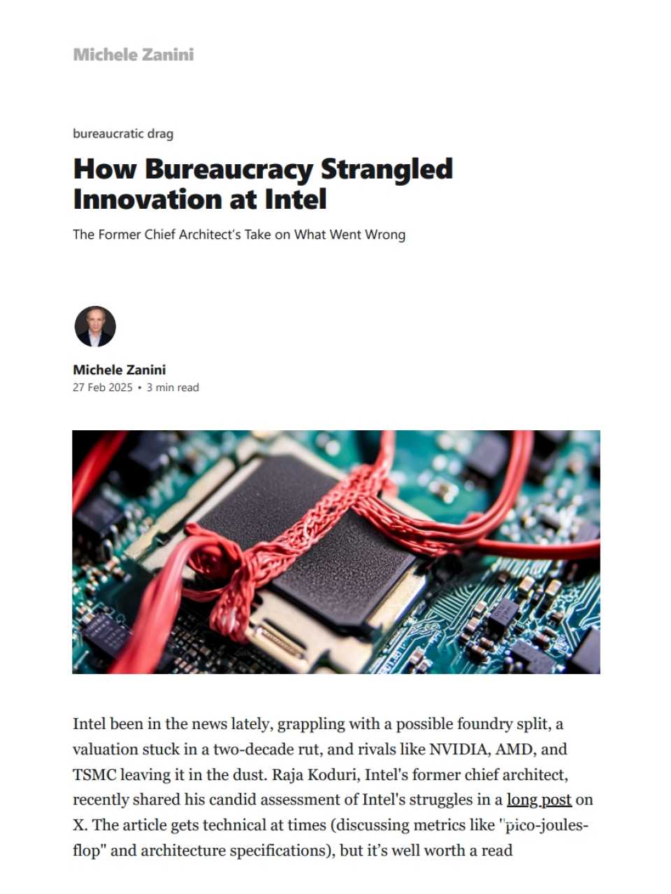 How bureaucracy strangled innovation at Intel
