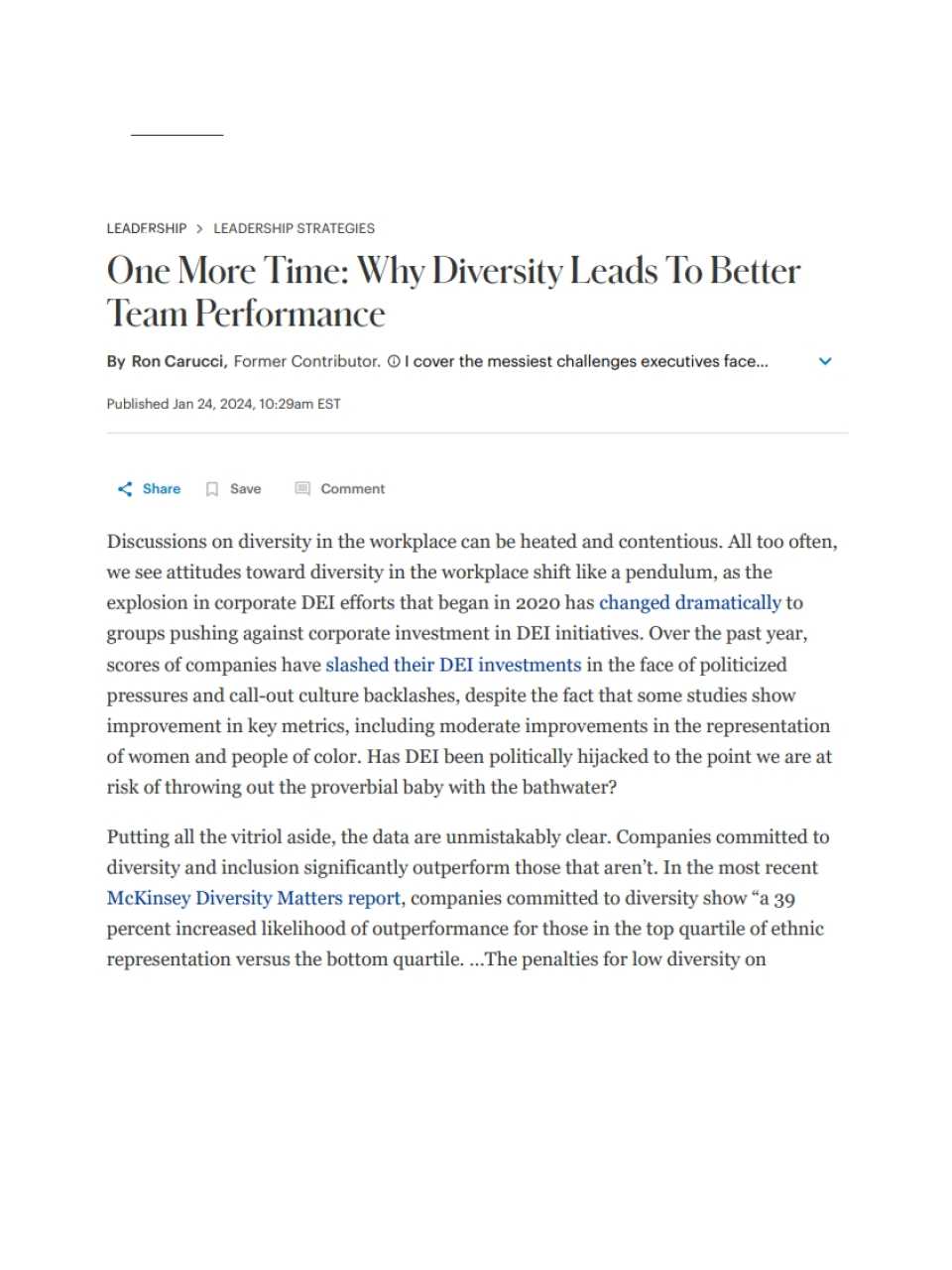 One more time: why diversity leads to better team performance