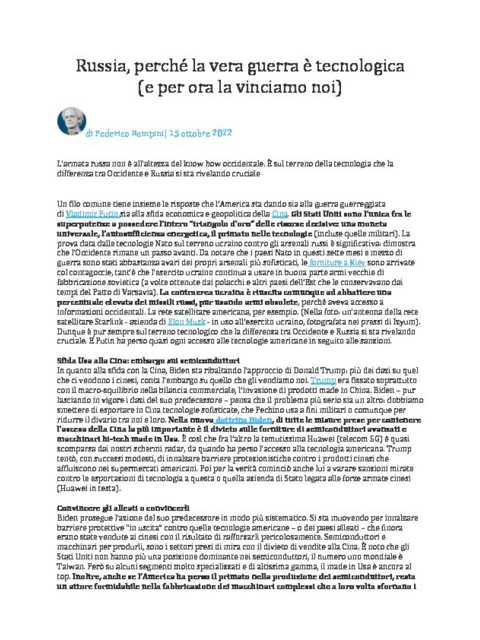 AGGIORNAMENTO PERMANENTEIN PRESENZA E VIA WEB
Incontro con Federico Rampini: quale futuro per l’Occidente?