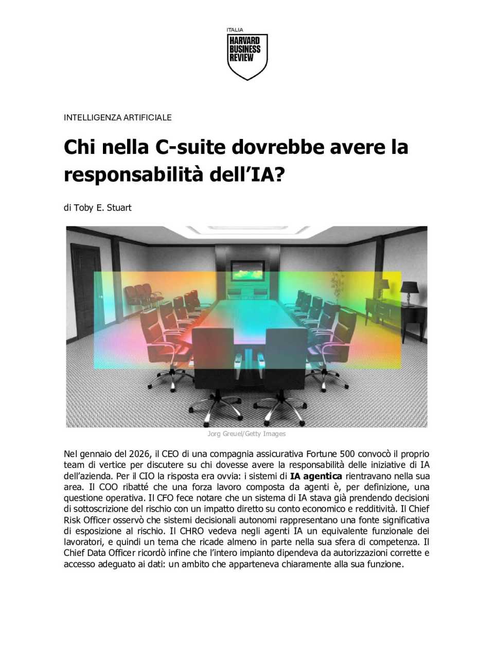 Chi nella C-suite dovrebbe avere la responsabilità dell’IA?