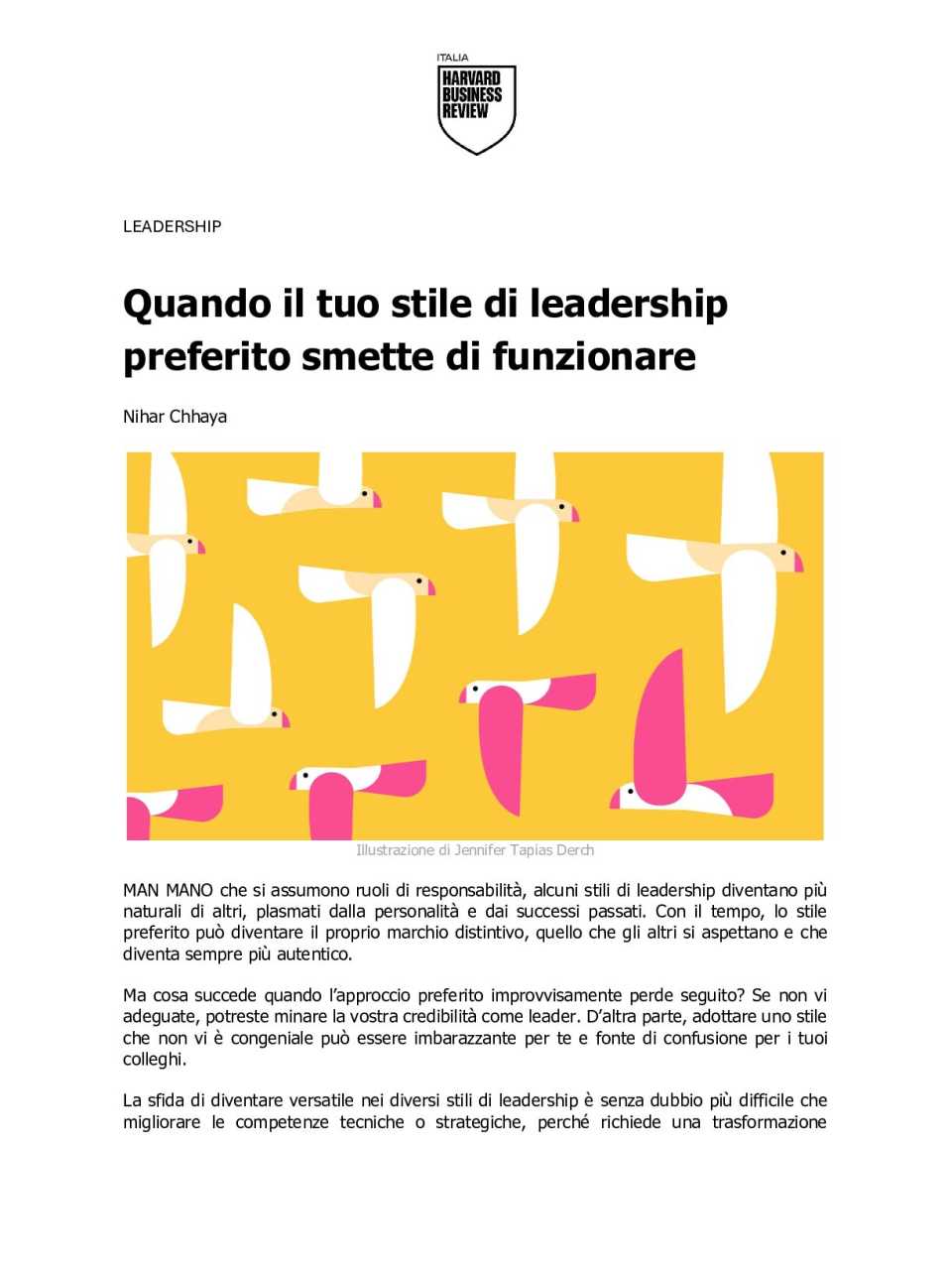 Quando il tuo stile di leadership preferito smette di funzionare