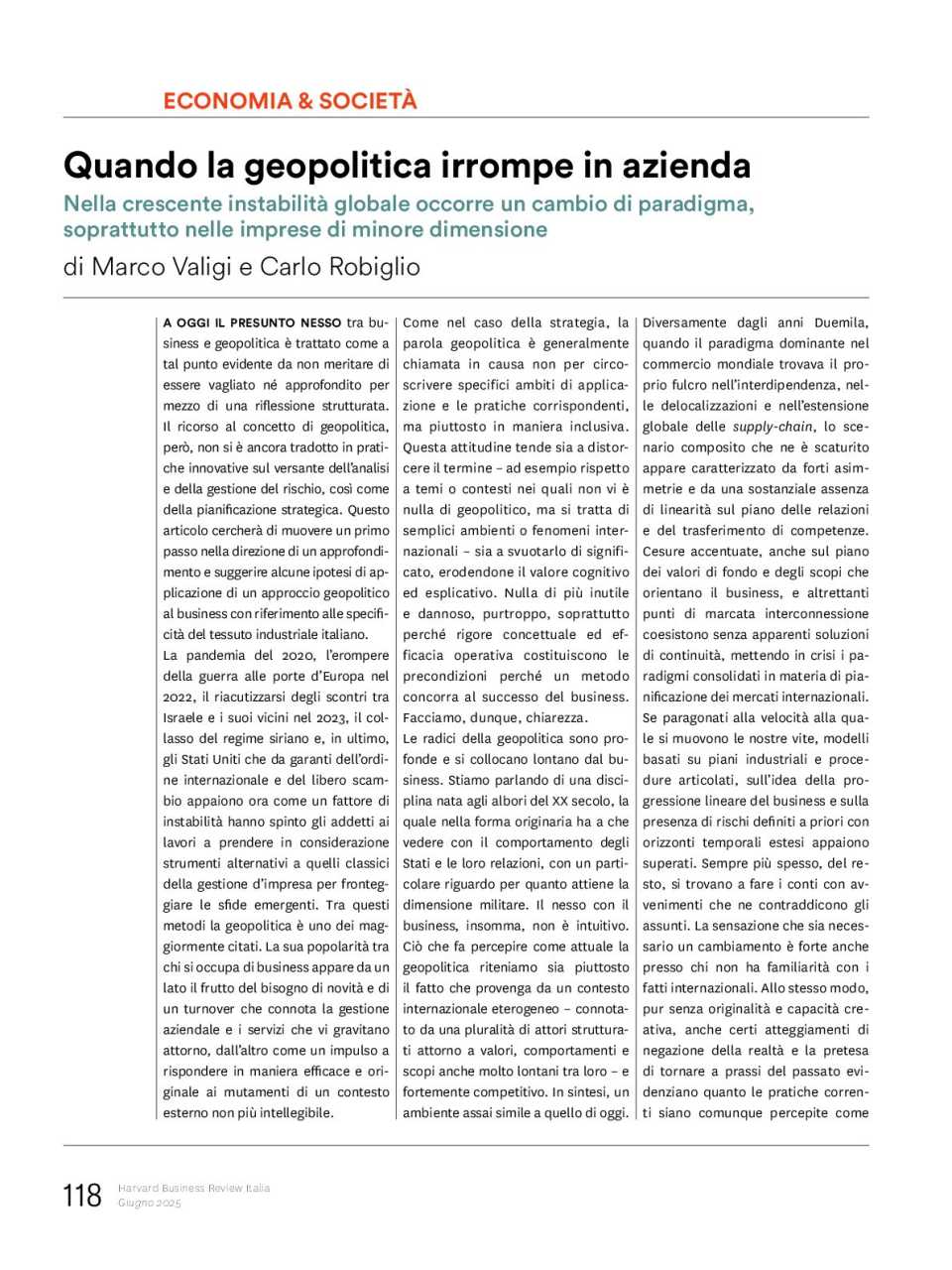 Quando la geopolitica irrompe in azienda