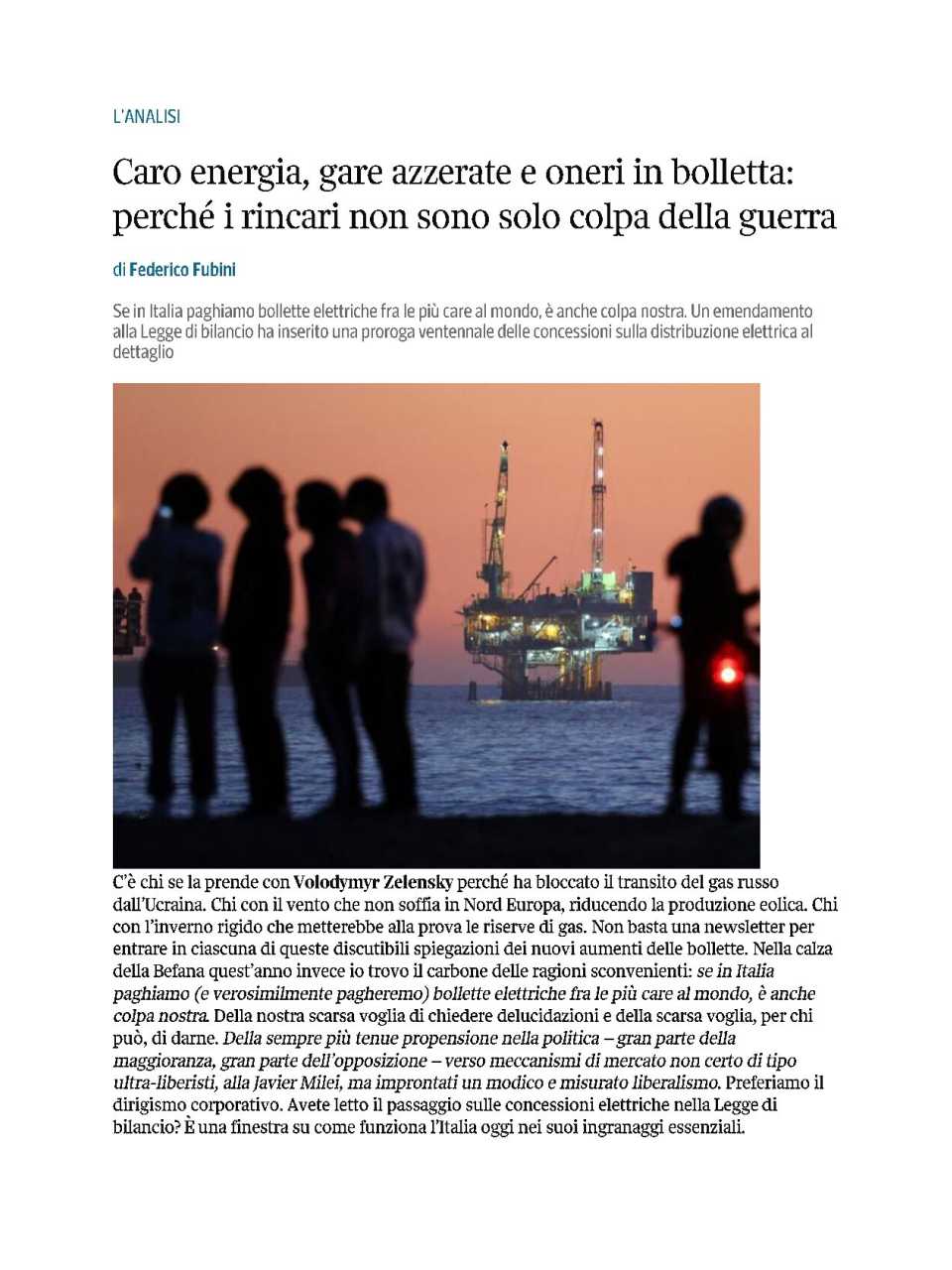 Caro energia, gare azzerate e oneri in bolletta: perché i rincari non sono solo colpa della guerra