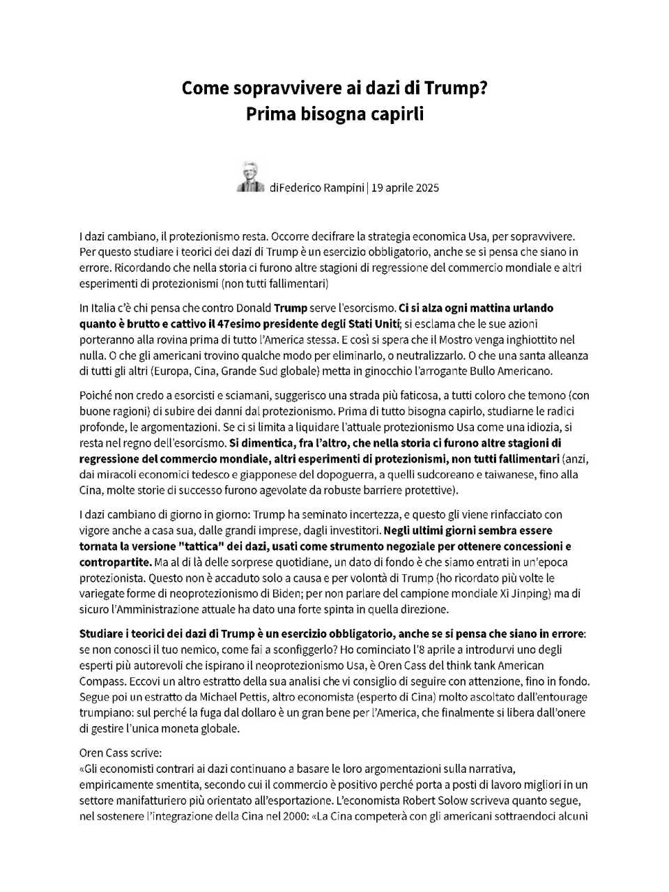 Come sopravvivere ai dazi di Trump? Prima bisogna capirli