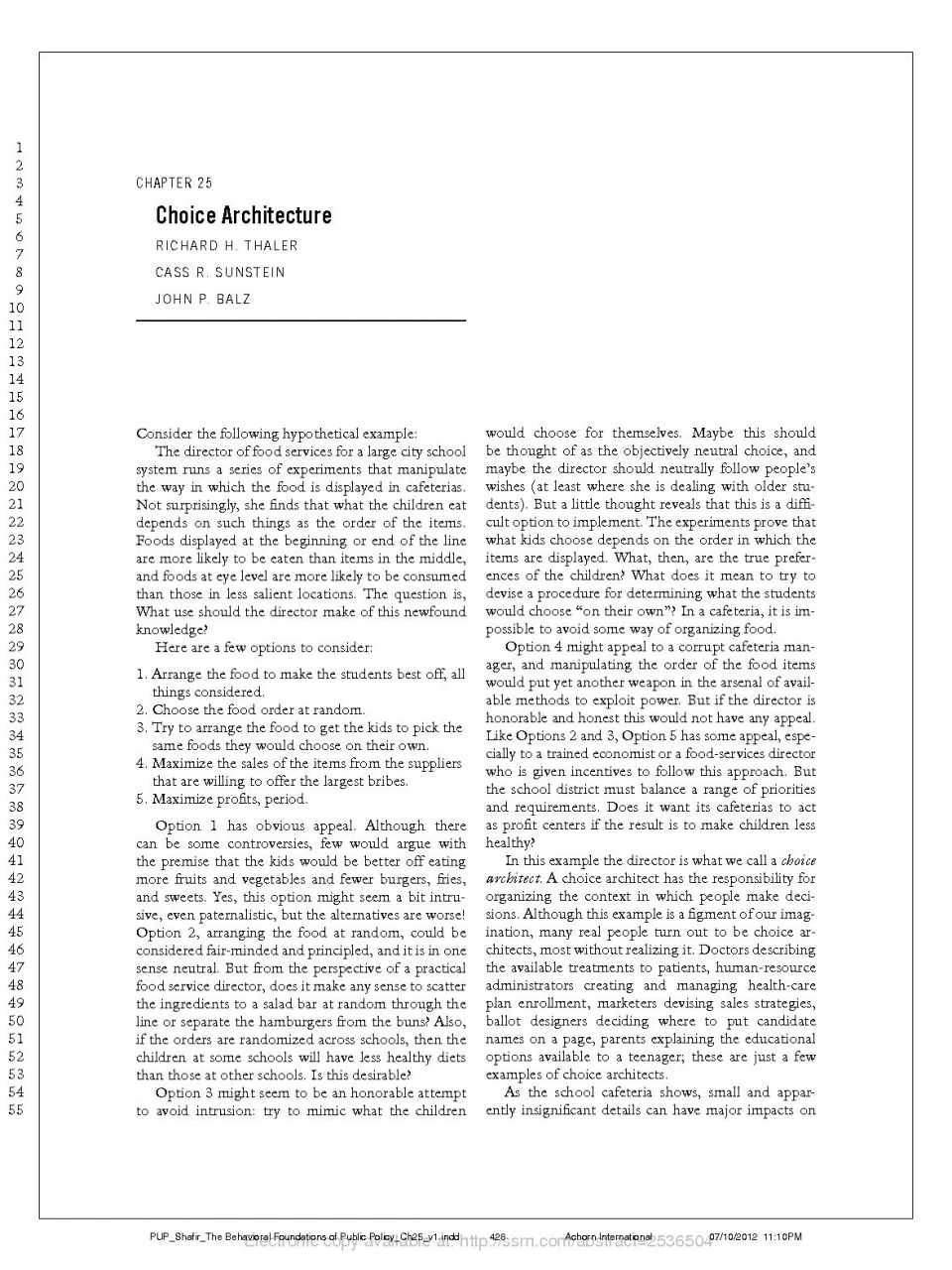 Choice Architecture