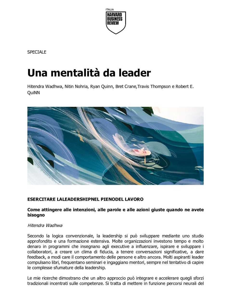 Una mentalità da leader
