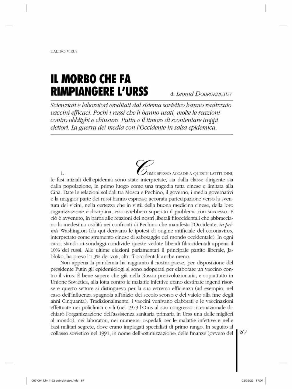 AMBROSETTI LIVEVIA WEB
Russia contro Usa: e noi?