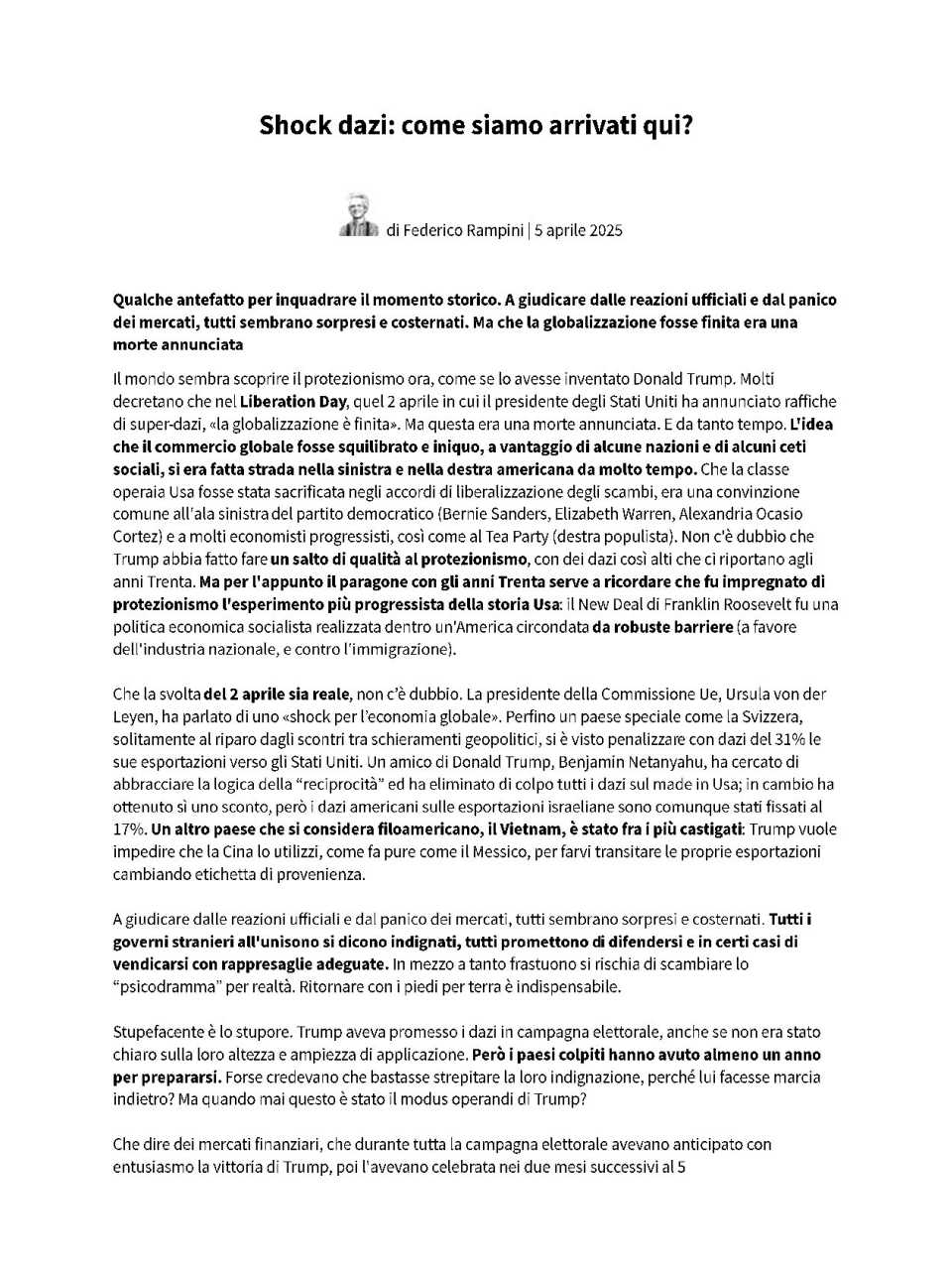 Shock dazi: come siamo arrivati qui?