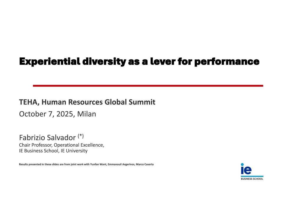 GLOBAL SUMMITIN PERSON AND VIA WEB
Human Resources Global Summit 2025
The power of diversity: people, organizations, culture, performance