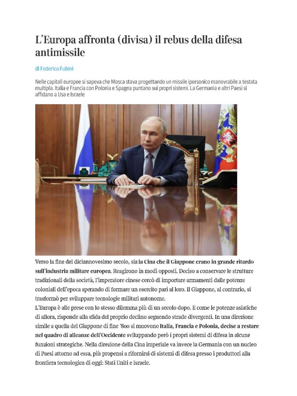 L’Europa affronta (divisa) il rebus della difesa antimissile
