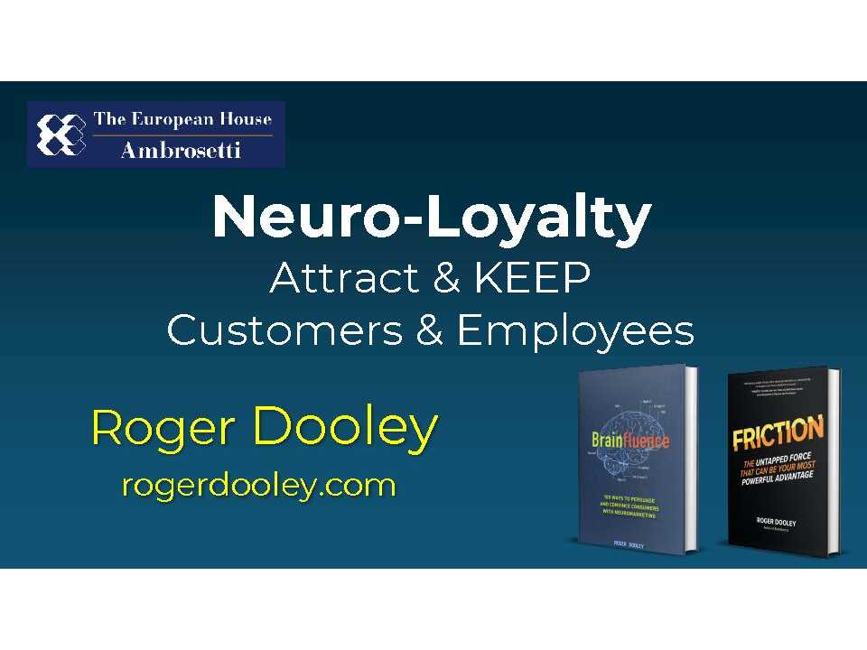 AGGIORNAMENTO PERMANENTEIN PRESENZA
Le nuove frontiere del marketing: neuroscienze, ecosistemi digitali, Big Data e IA