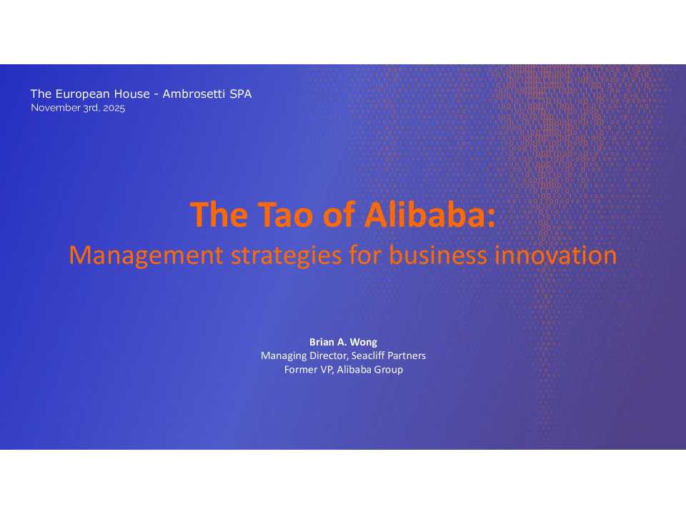 TEHA LIVEVIA WEB
The Tao of Alibaba: management strategies for business innovation