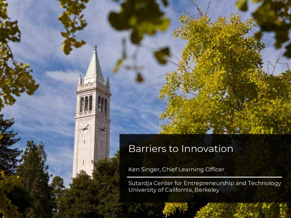 Barriers to Innovation
