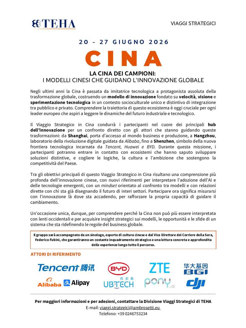 Nota informativa Cina 2026