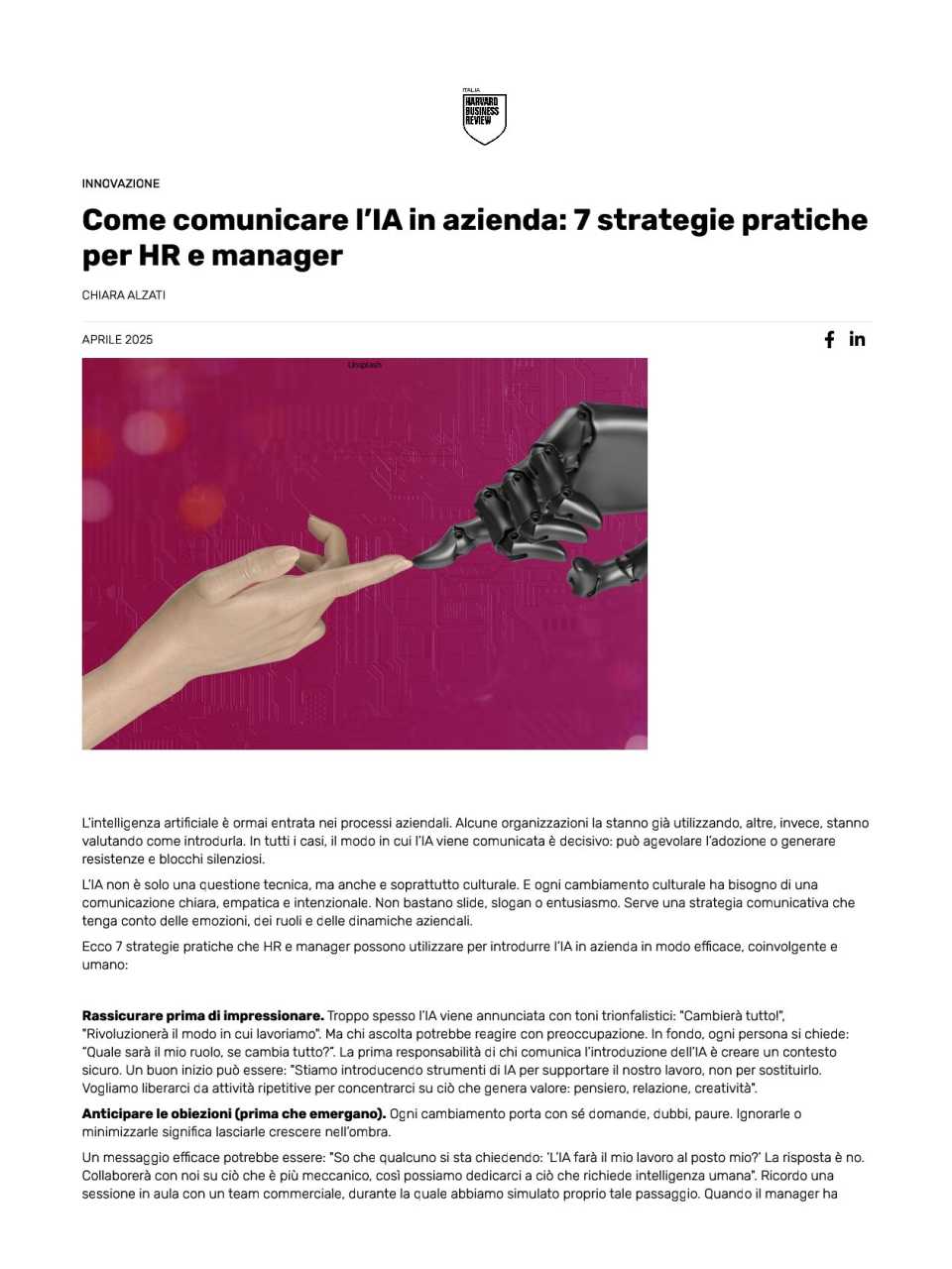 Come comunicare l’IA in azienda: 7 strategie