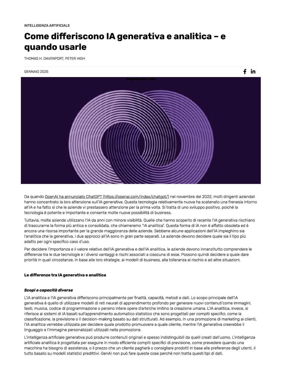 Come differiscono IA generativa e analitica – e quando usarle