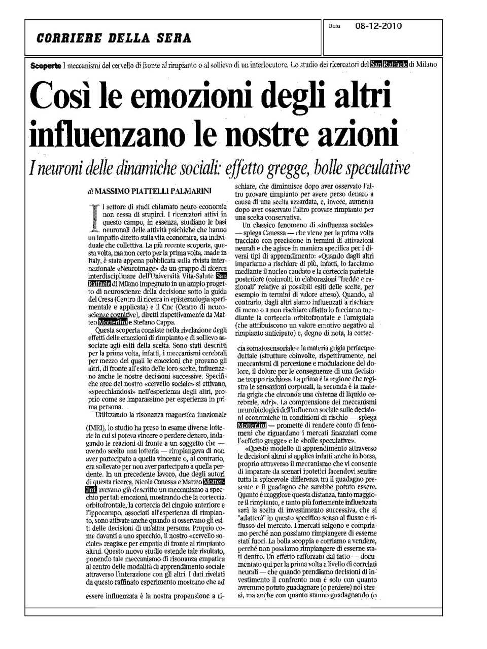 TEHA LIVEVIA WEB
Comprendere i meccanismi che governano la nostra mente e influenzano i nostri processi decisionali