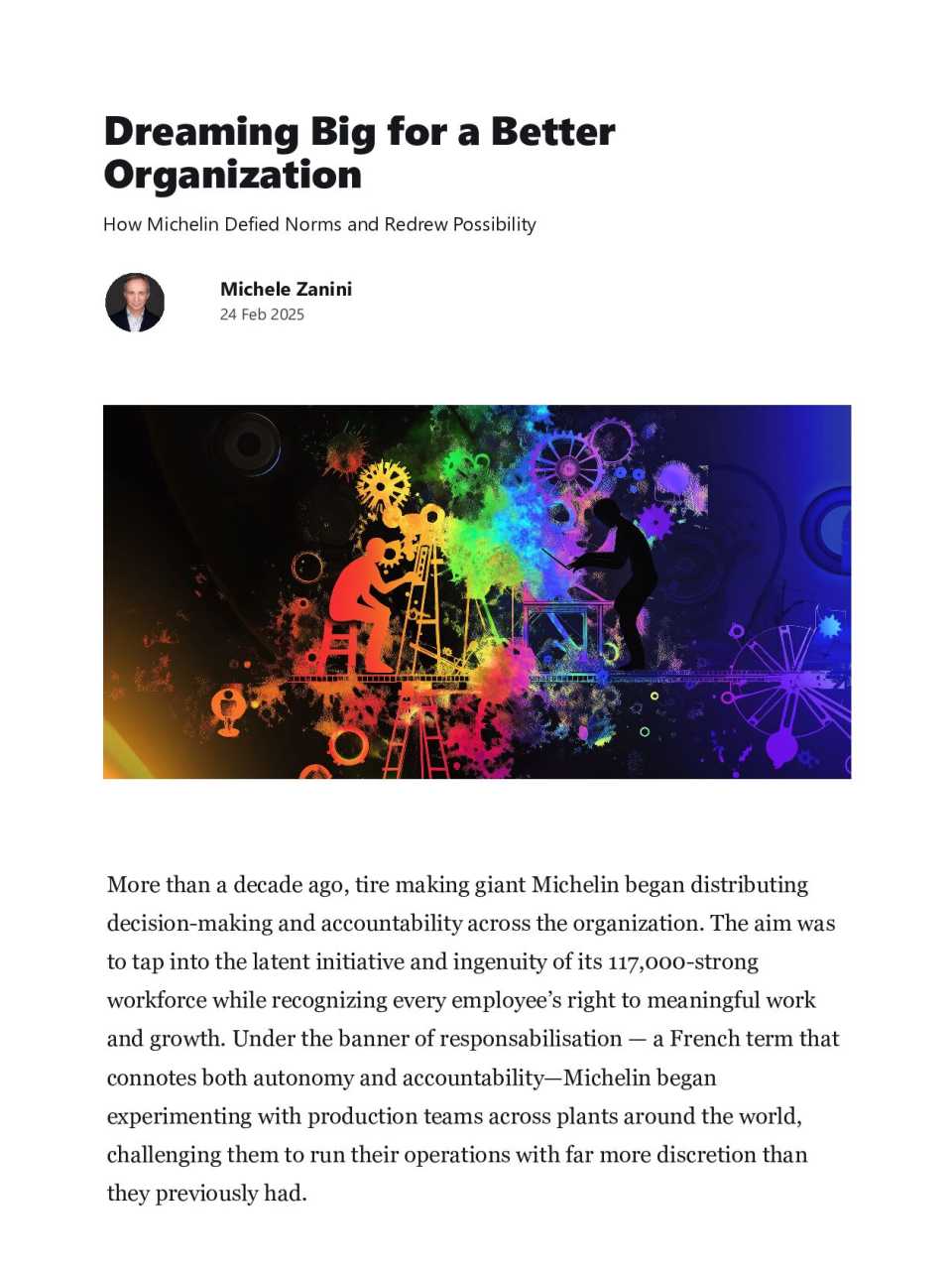 Dreaming big for a better organization