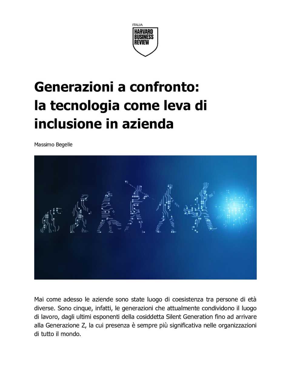 Generazioni a confronto: la tecnologia come leva di inclusione in azienda