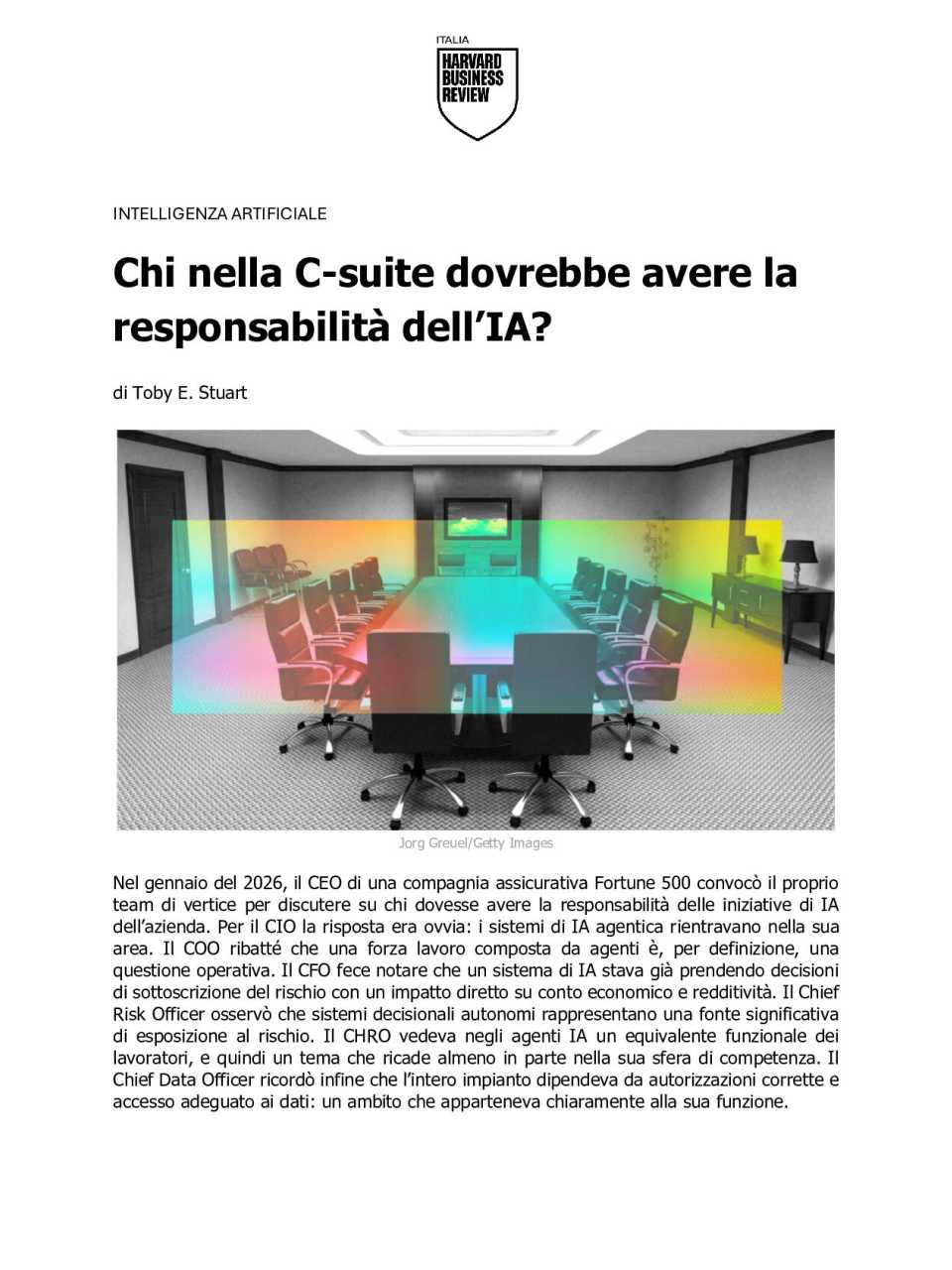 Chi nella C-suite dovrebbe avere la responsabilità dell’IA?