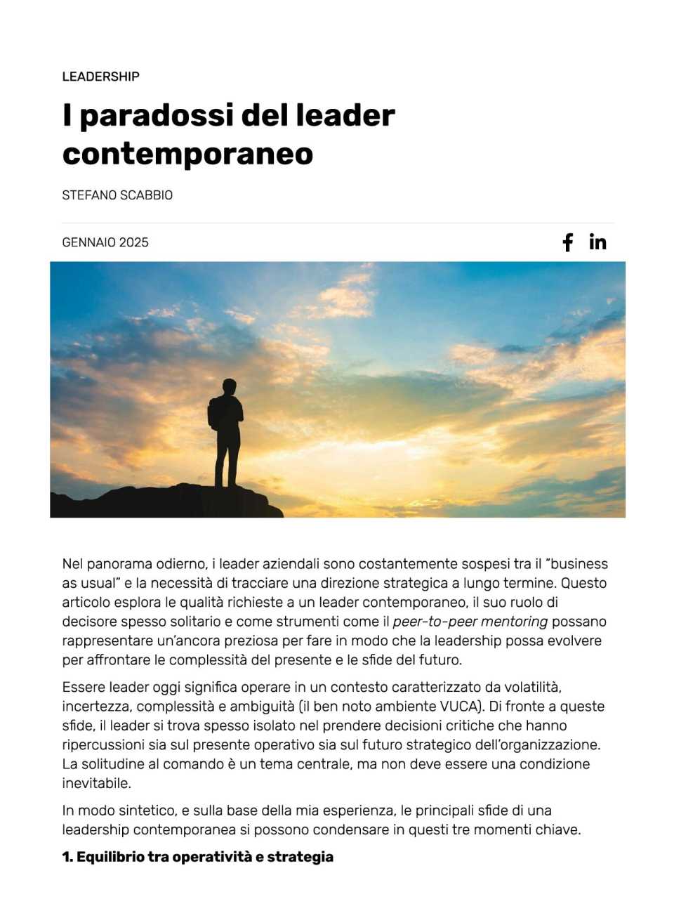 I paradossi del leader contemporaneo