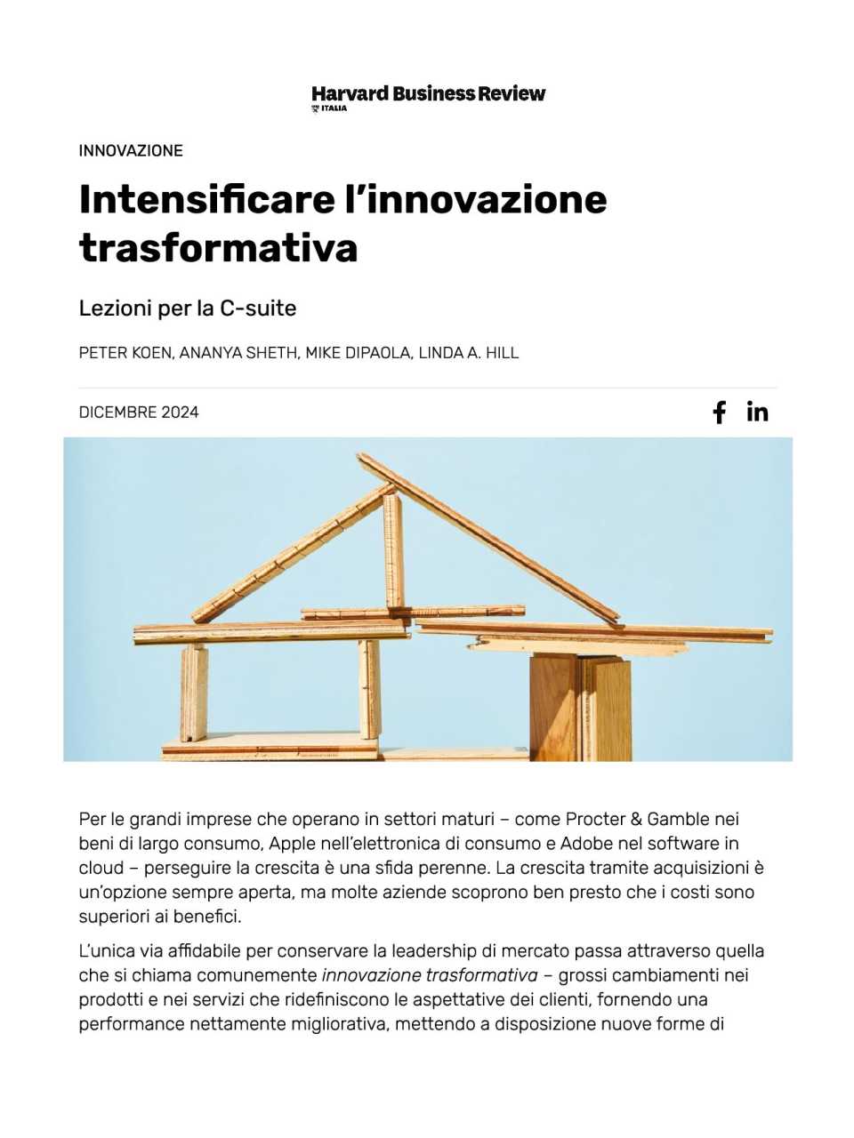 AGGIORNAMENTO PERMANENTEIN PRESENZA
Scaling innovation: come innovano le organizzazioni vincenti