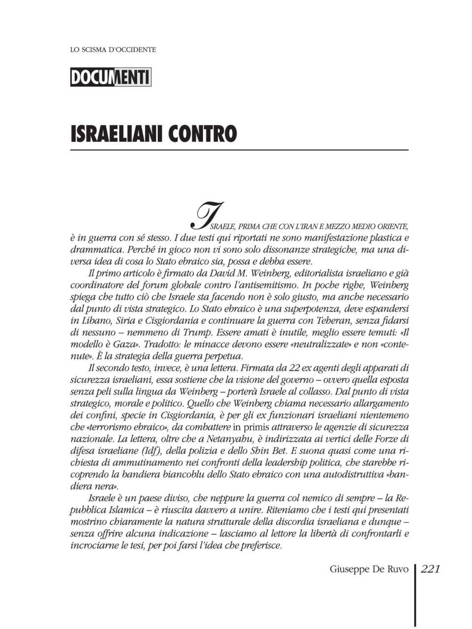 Israeliani contro