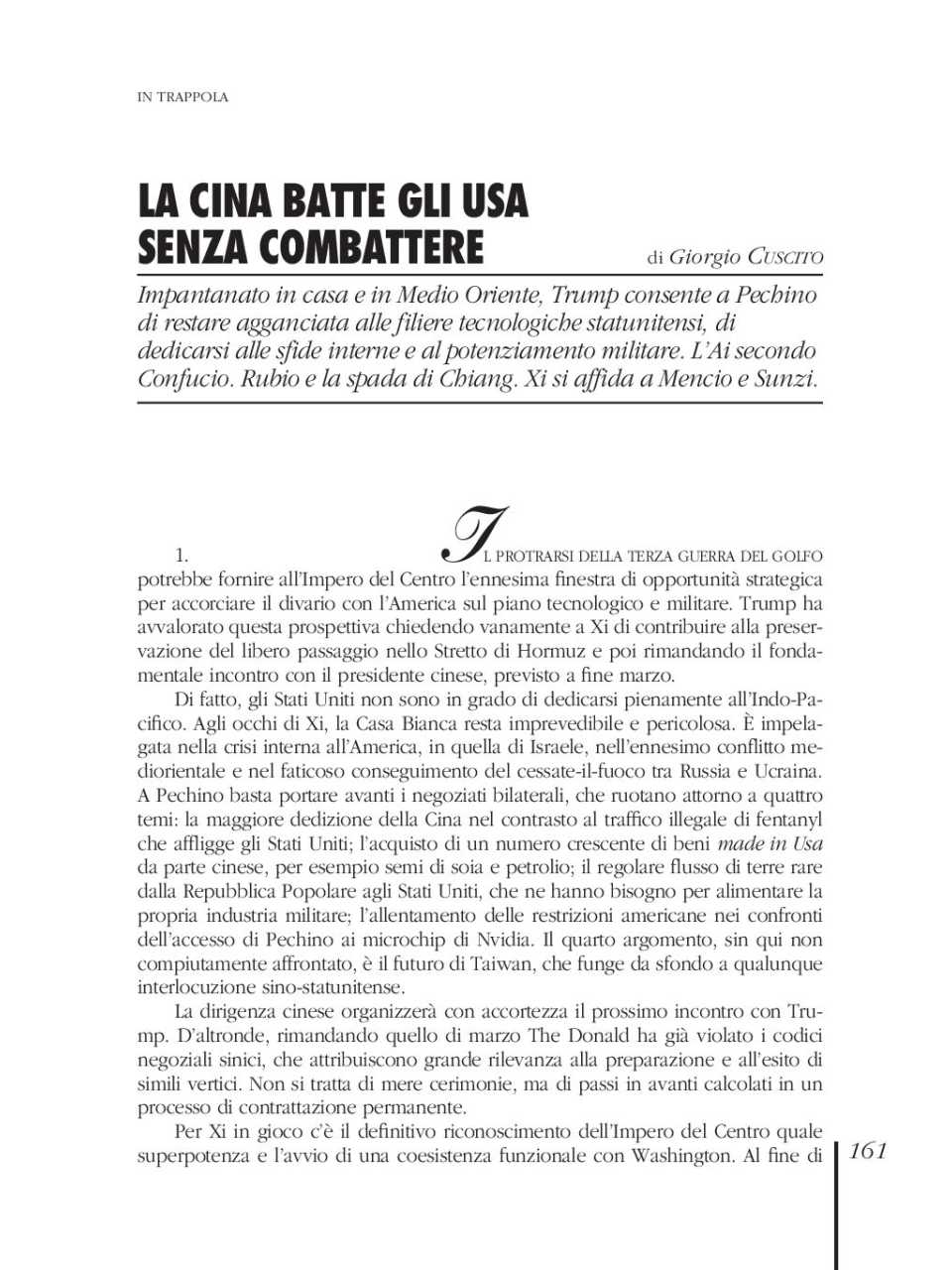 TEHA LIVEVIA WEB
Dentro la Cina di Xi: lotte di potere, sfida al dollaro e le conseguenze per l'ordine internazionale