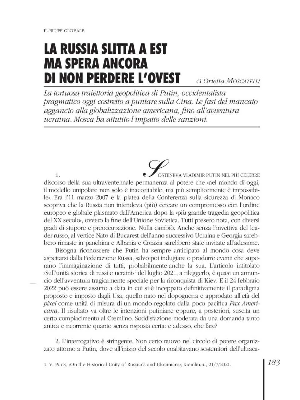 AMBROSETTI LIVEVIA WEB
USA contro Cina: verso un nuovo ordine mondiale?