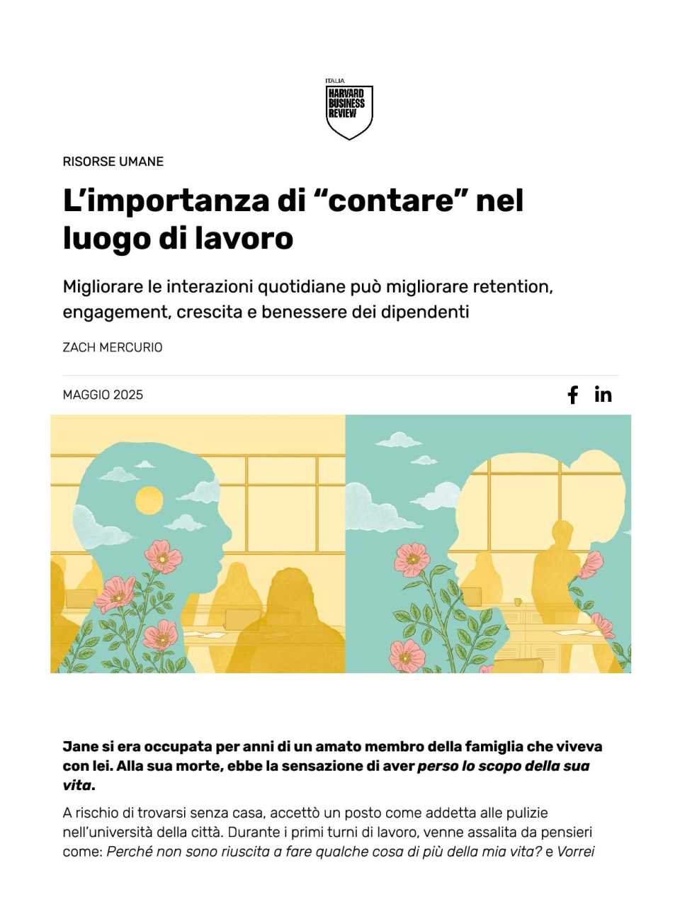 L’importanza di “contare” nel luogo di lavoro