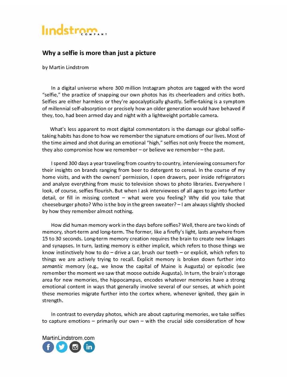 Why a selfie is more than just a picture