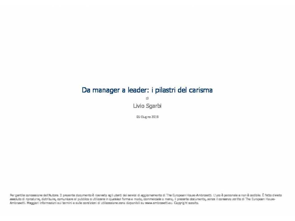 Da manager a leader: i pilastri del carisma