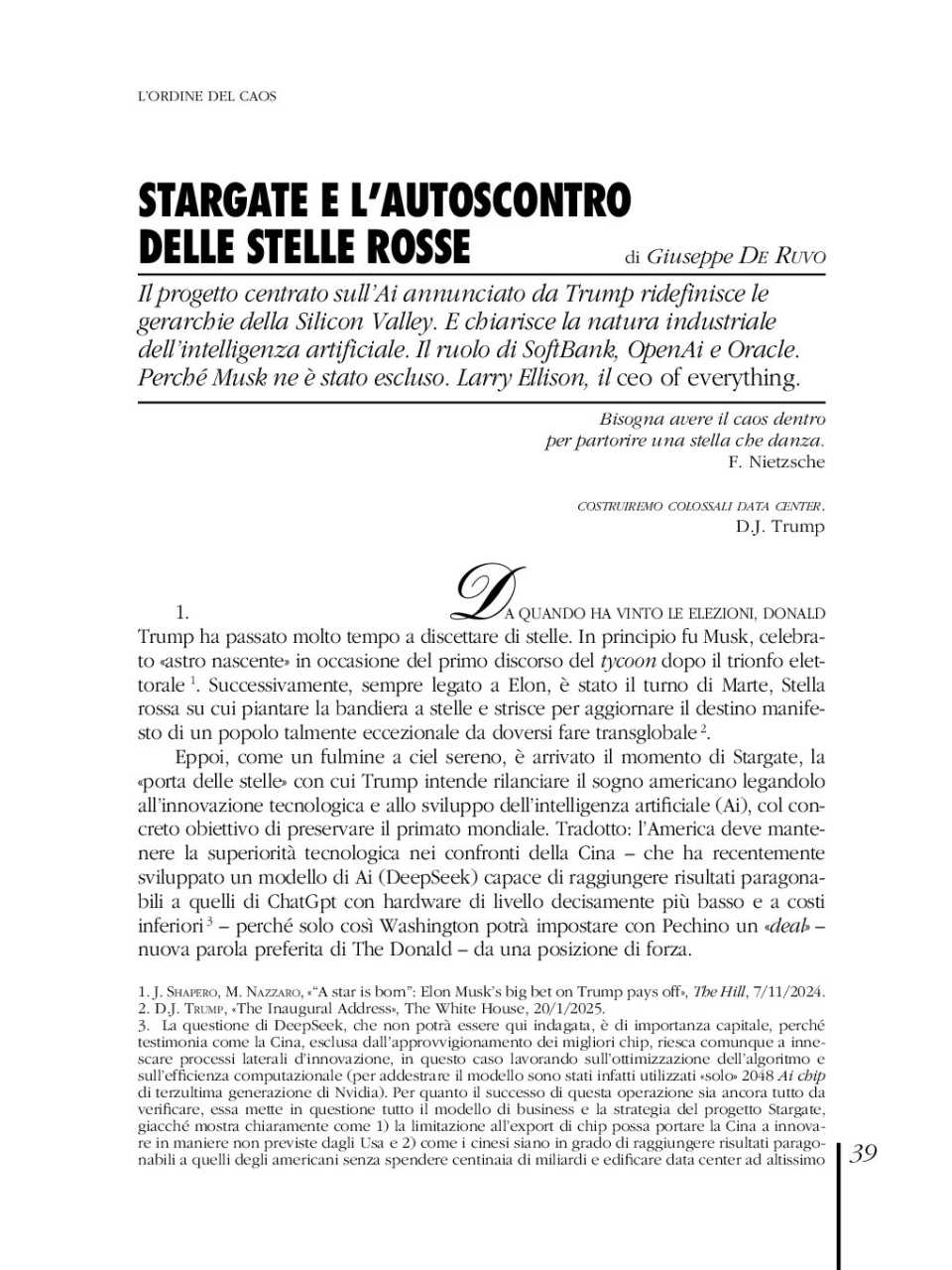 AMBROSETTI LIVEVIA WEB
Rivoluzione in corso. Il primo mese di Trump