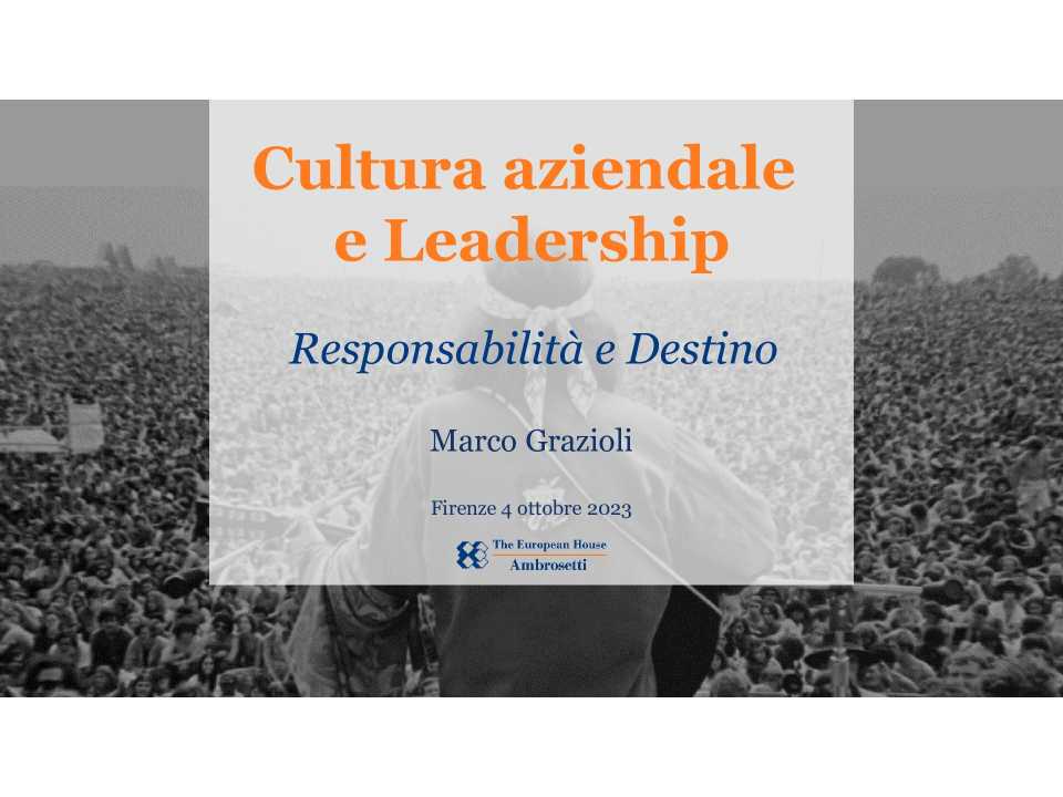 AGGIORNAMENTO PERMANENTEIN PRESENZA
Ripensare la cultura aziendale e il ruolo di leader tra attivazione e re-recruiting: motivare e trattenere i propri talenti