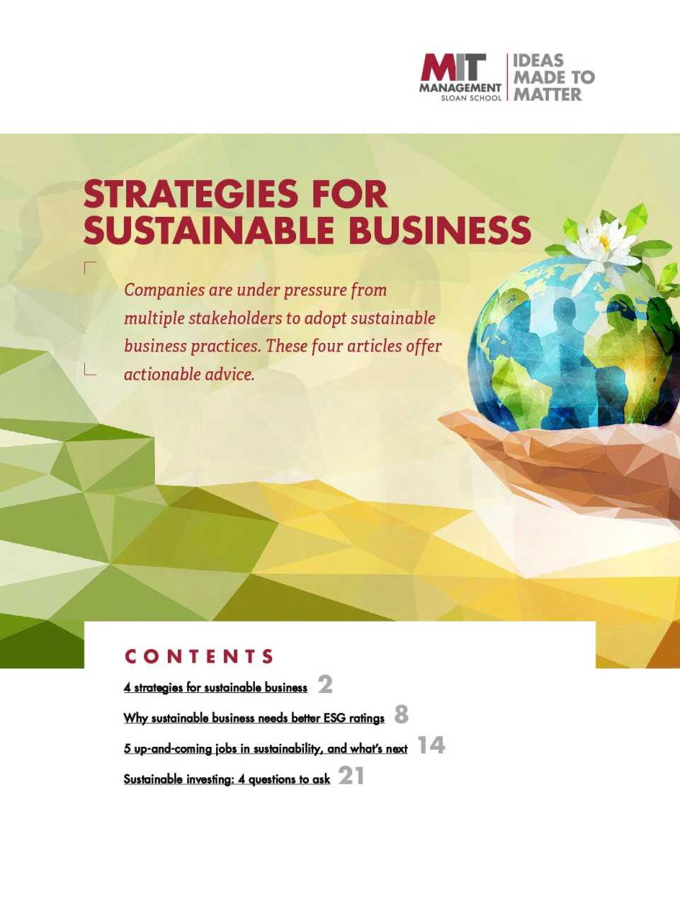AGGIORNAMENTO PERMANENTEIN PRESENZA
Business e sostenibilità: nuovi rischi (e opportunità) per le aziende, fra stravolgimenti e vincoli ambientali