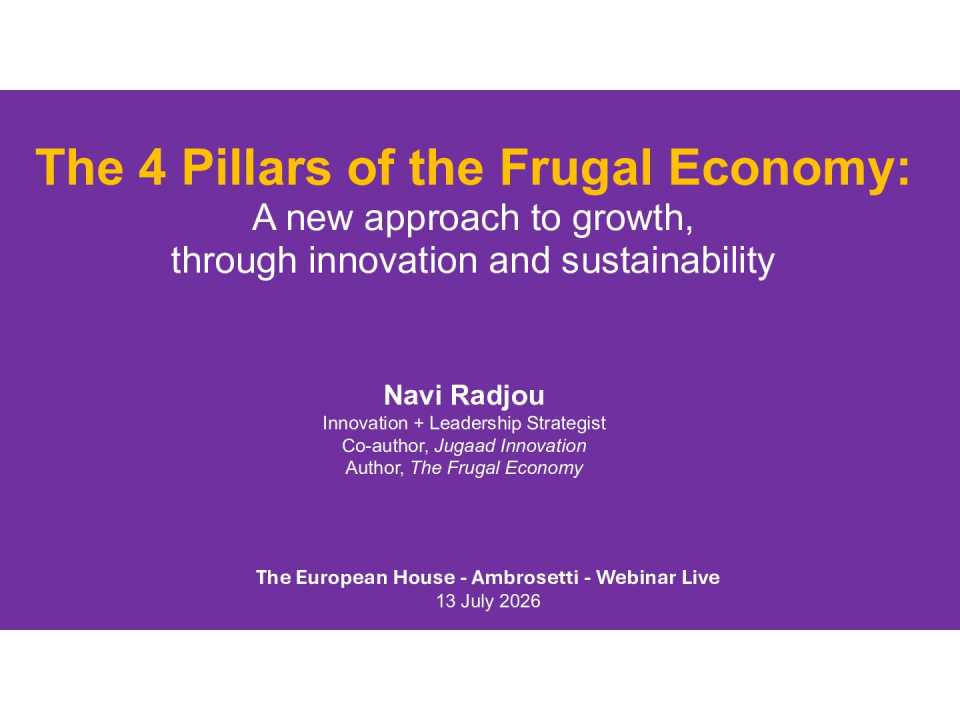 TEHA LIVEVIA WEB
I 4 pilastri della frugal economy: una nuova idea di crescita, tra innovazione e sostenibilità