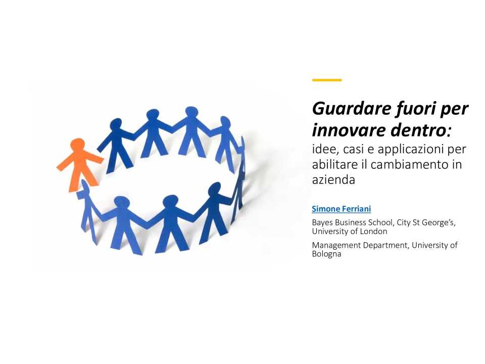 TEHA MANAGEMENT (*)IN PERSON AND VIA WEB
Looking outside to innovate within: ideas, cases, and applications to enable change within organizations (with networking lunch)