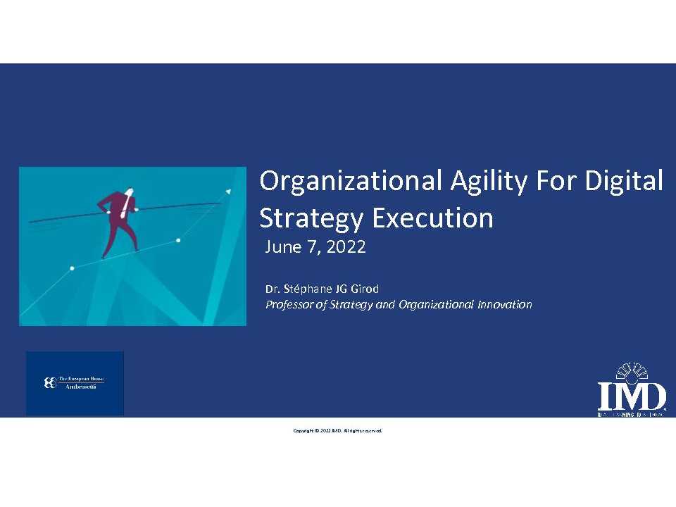 AGGIORNAMENTO PERMANENTEIN PRESENZA
Digitale e agile: un nuovo modello per l’organizzazione del futuro