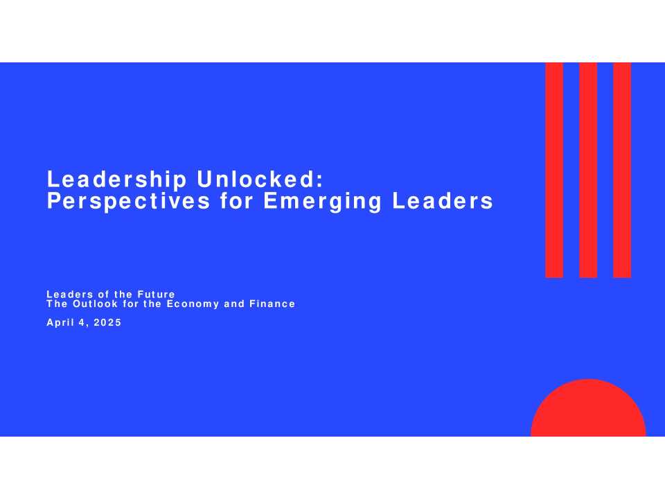 Leadership unlocked: perspectives for emerging leaders