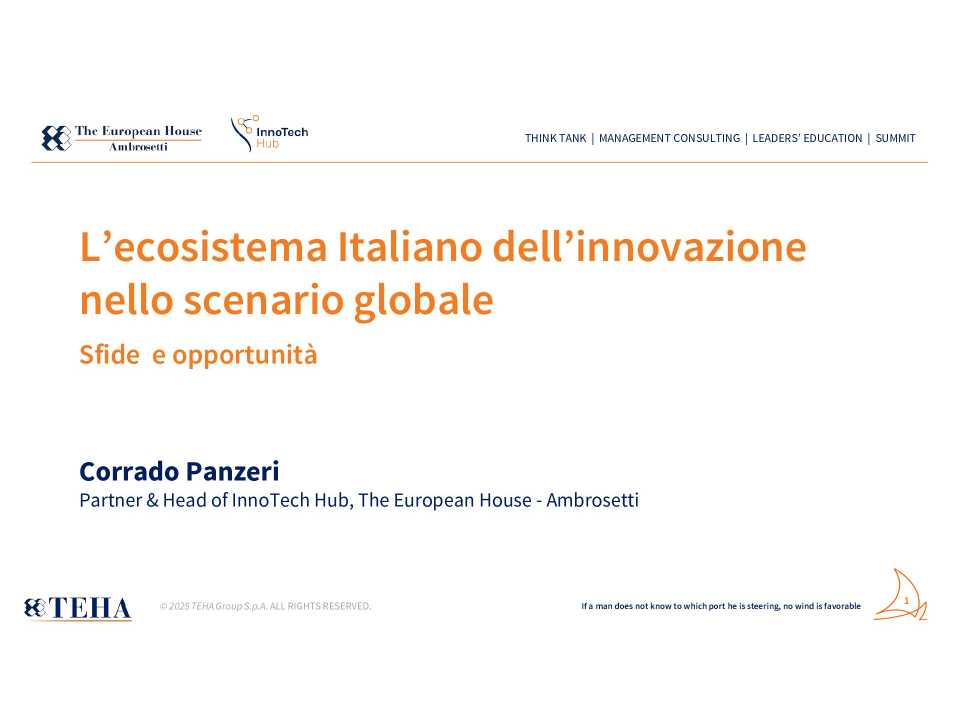 AMBROSETTI LIVEVIA WEB
Presentazione della ricerca InnoTech Report 2025: Harnessing Innovation in the global scenario