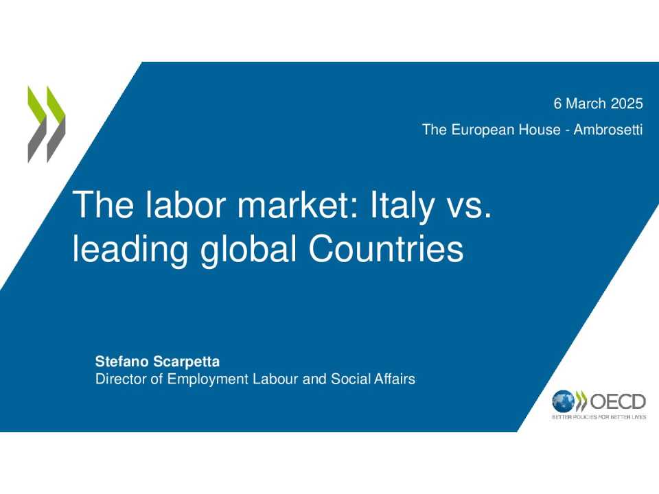 The labor market: Italy vs. leading global Countries