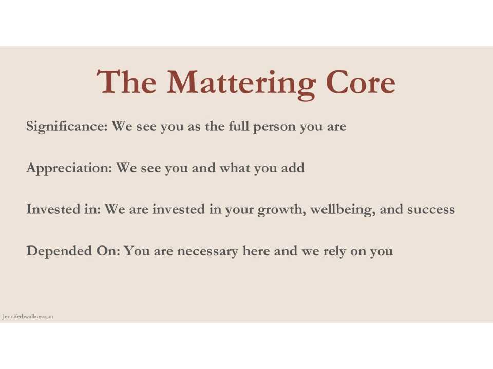 The mattering core