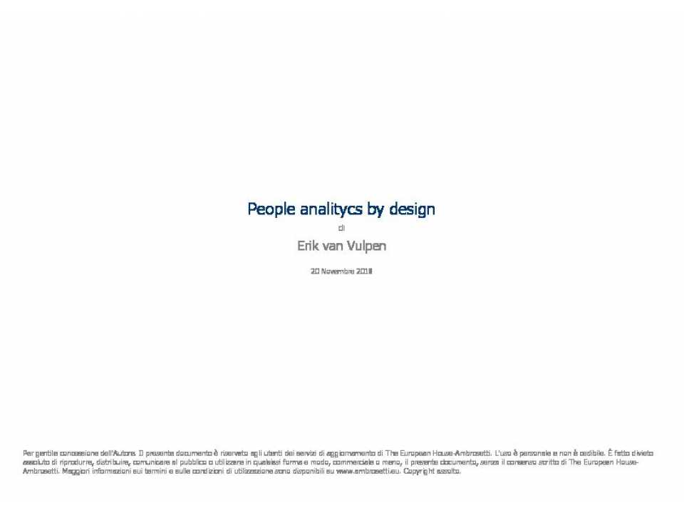 People analitycs by design