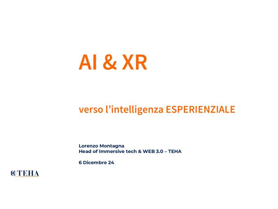 TEHA LIVEVIA WEB
L’evoluzione dell’IA, da generativa ad esperienziale: le opportunità per le aziende