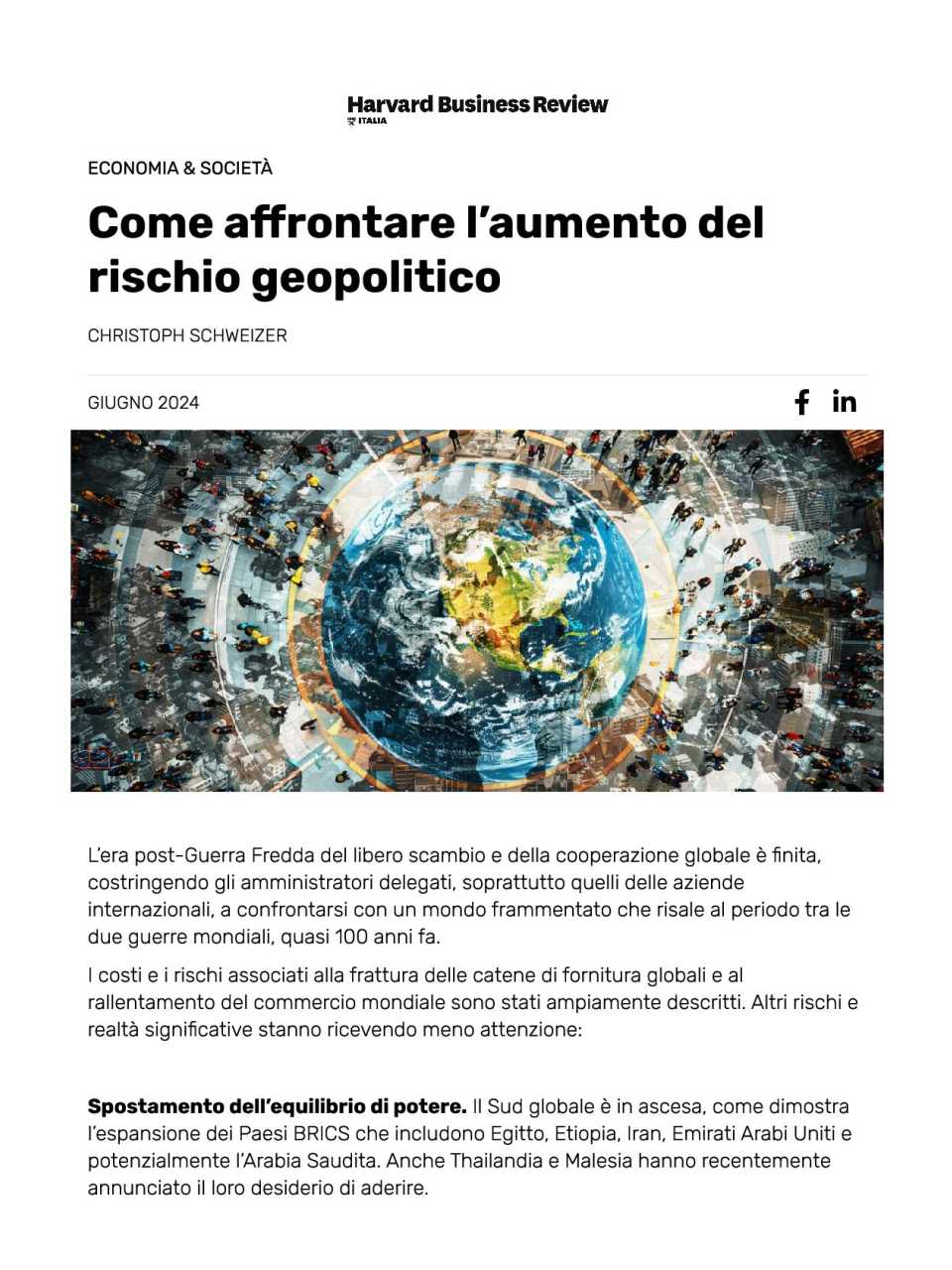 Come affrontare l’aumento del rischio geopolitico