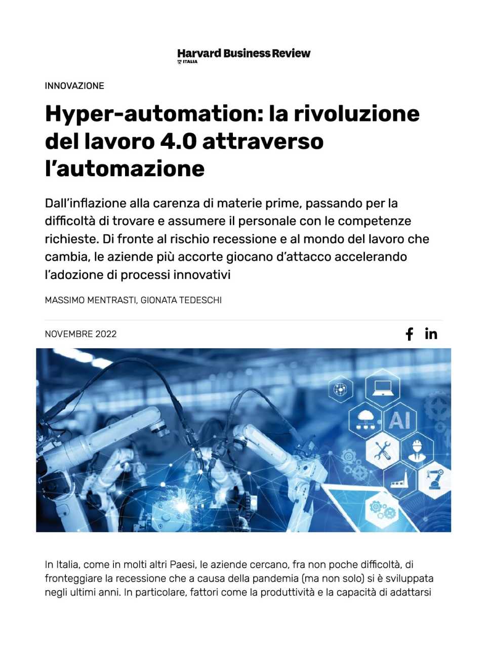 Hyper-automation: la rivoluzione del lavoro 4.0 attraverso l’automazione
