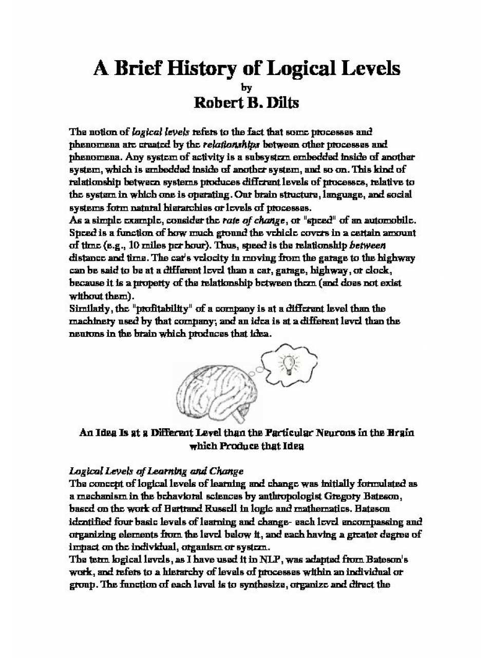 A Brief History of Logical Levels