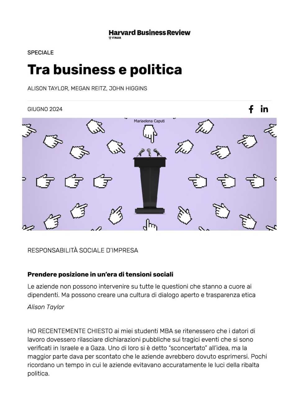 Tra business e politica